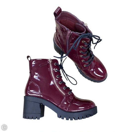 Boots Ankle Heels By Top Moda In Purple, Size: 8