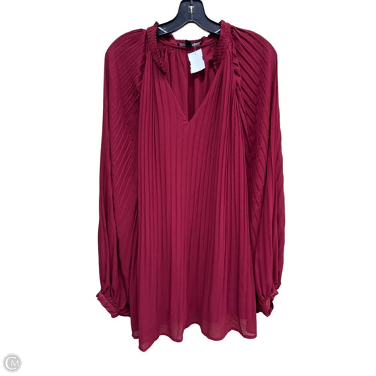 Top Long Sleeve By Ellos In Red, Size: 24