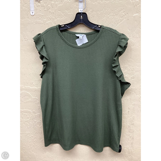 Top Sleeveless By Time And Tru In Green, Size: Xxl