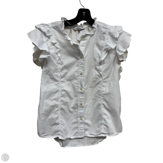 Top Short Sleeve By Free Assembly In White, Size: M
