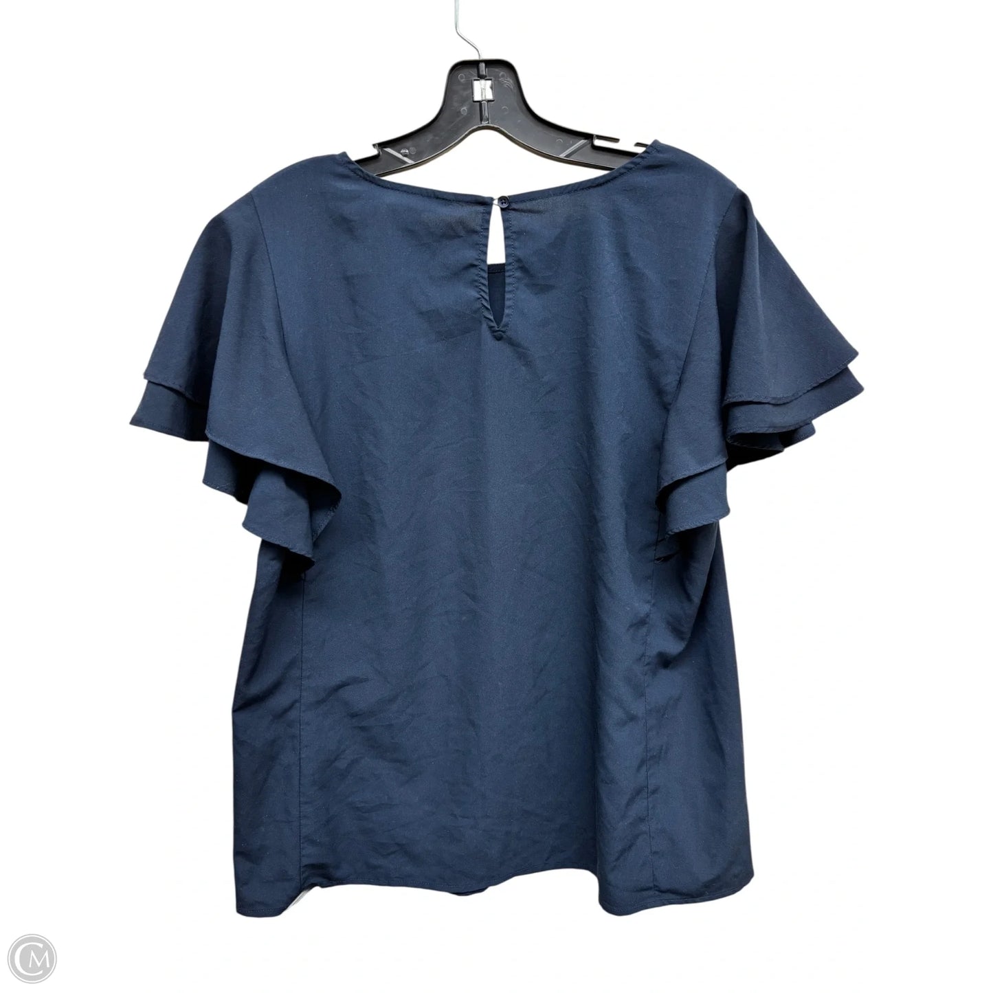 Top Short Sleeve By Banana Republic In Navy, Size: L