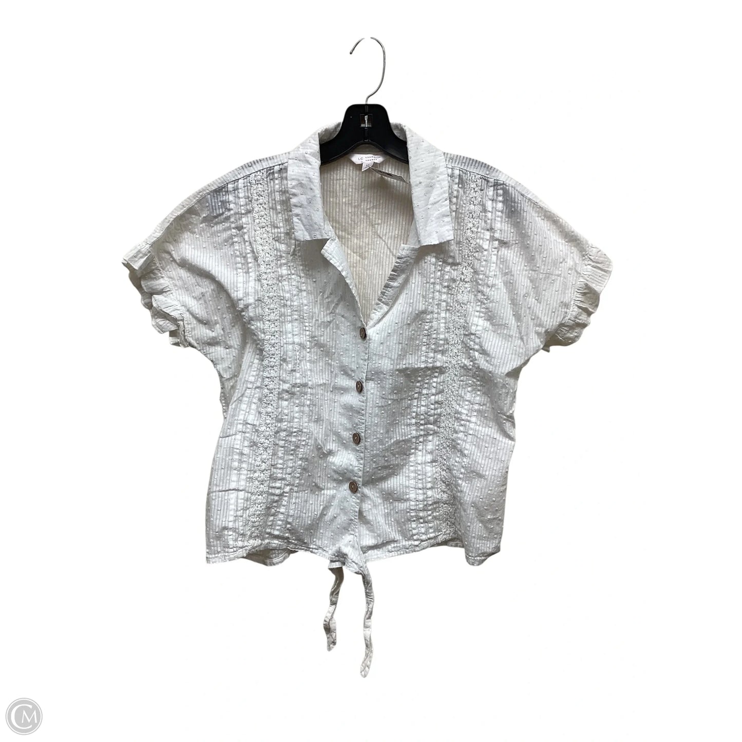 Top Short Sleeve By Lc Lauren Conrad In White, Size: M