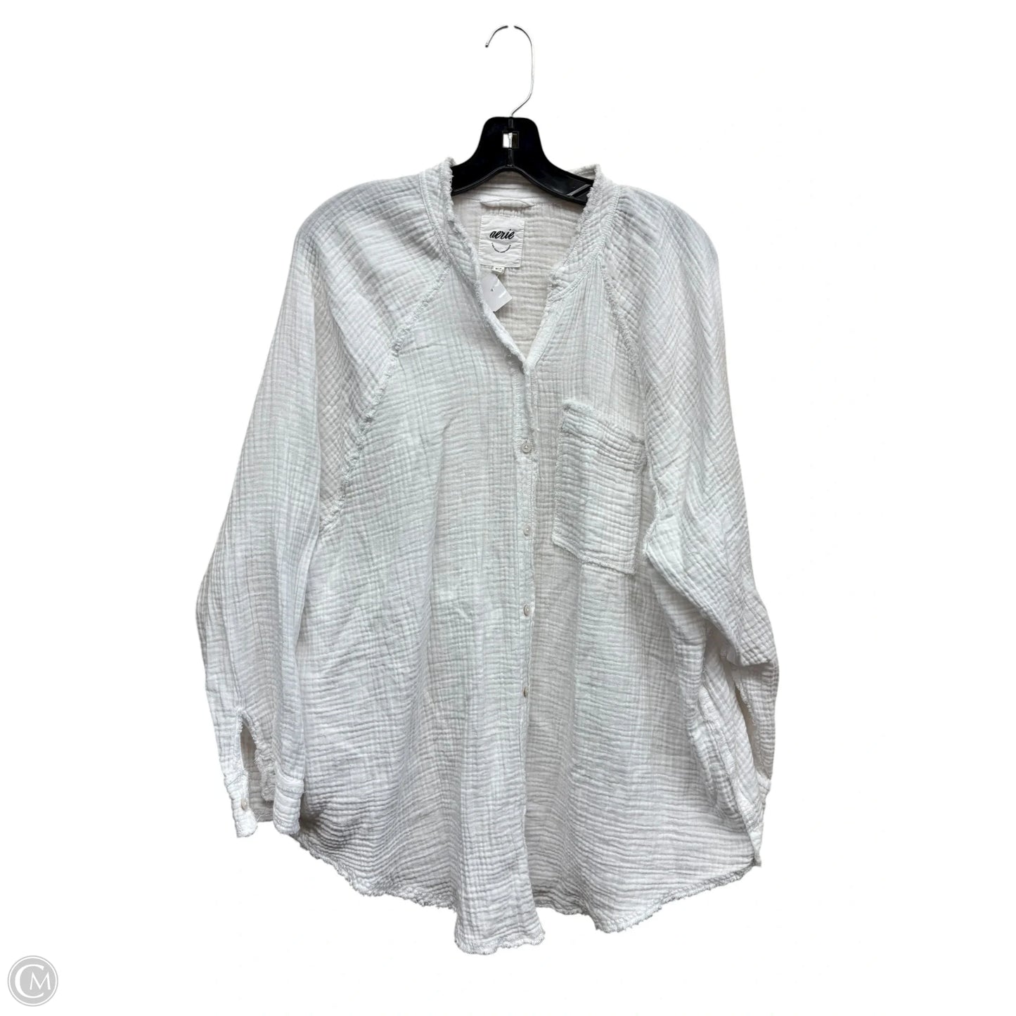 Top Long Sleeve By Aerie In White, Size: M