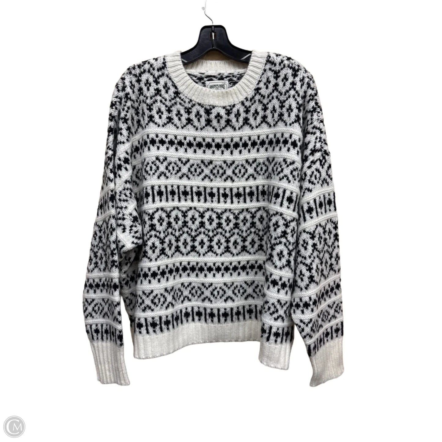 Sweater By American Eagle In Black & White, Size: Xl