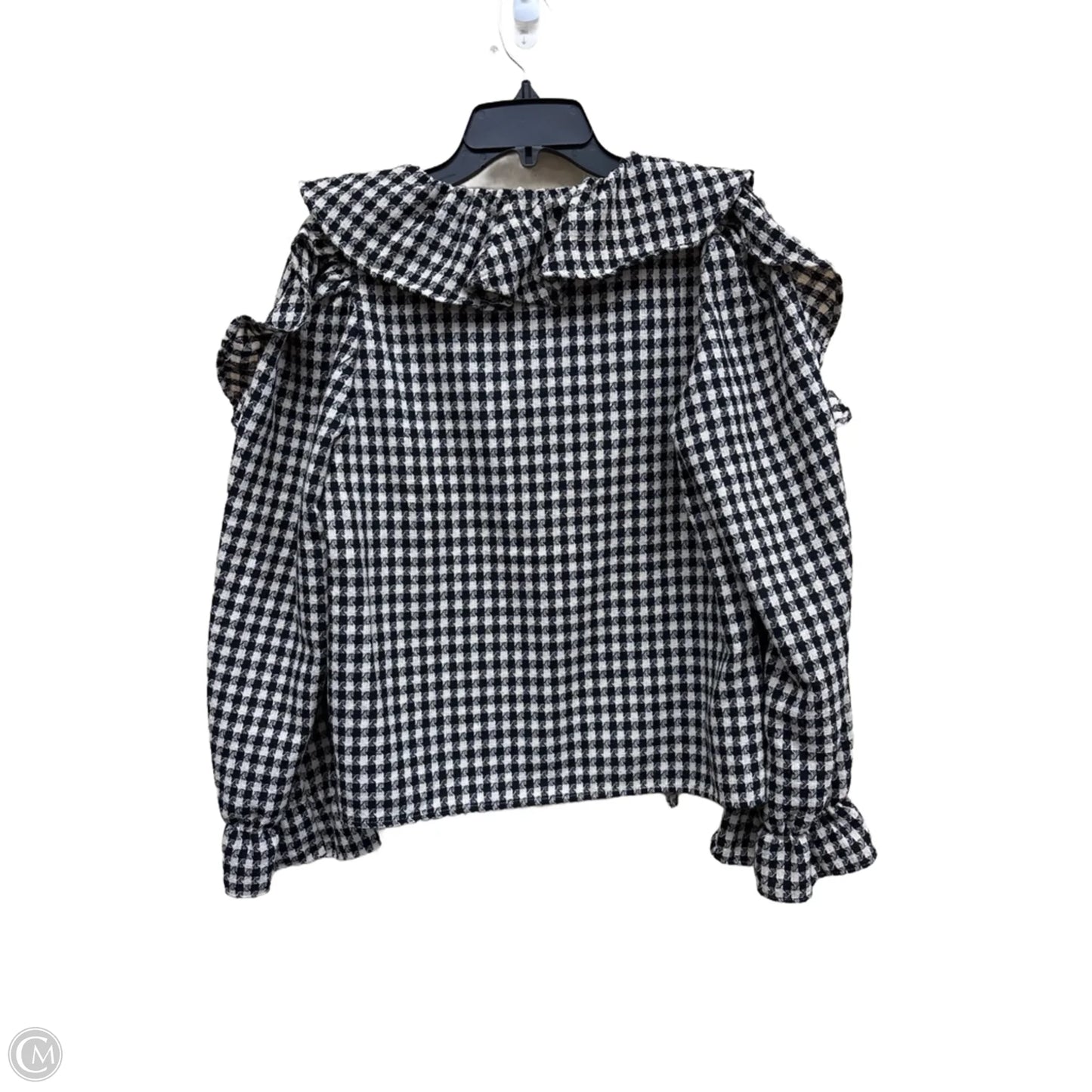 Top Long Sleeve By Clothes Mentor In Black & Tan