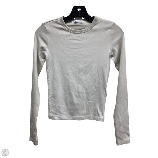 Top Long Sleeve By Zara In Tan, Size: M
