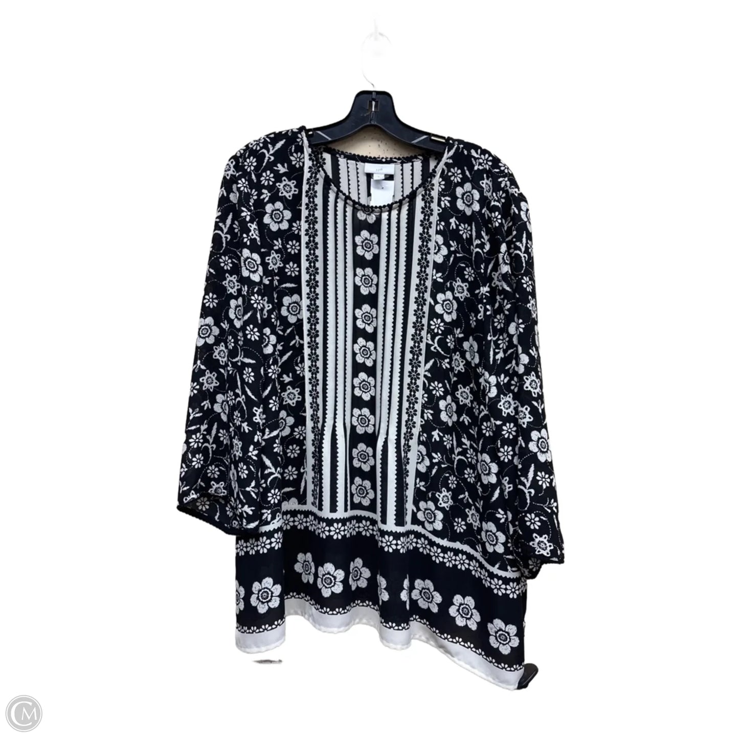 Top Long Sleeve By J. Jill In Floral Print, Size: Xl