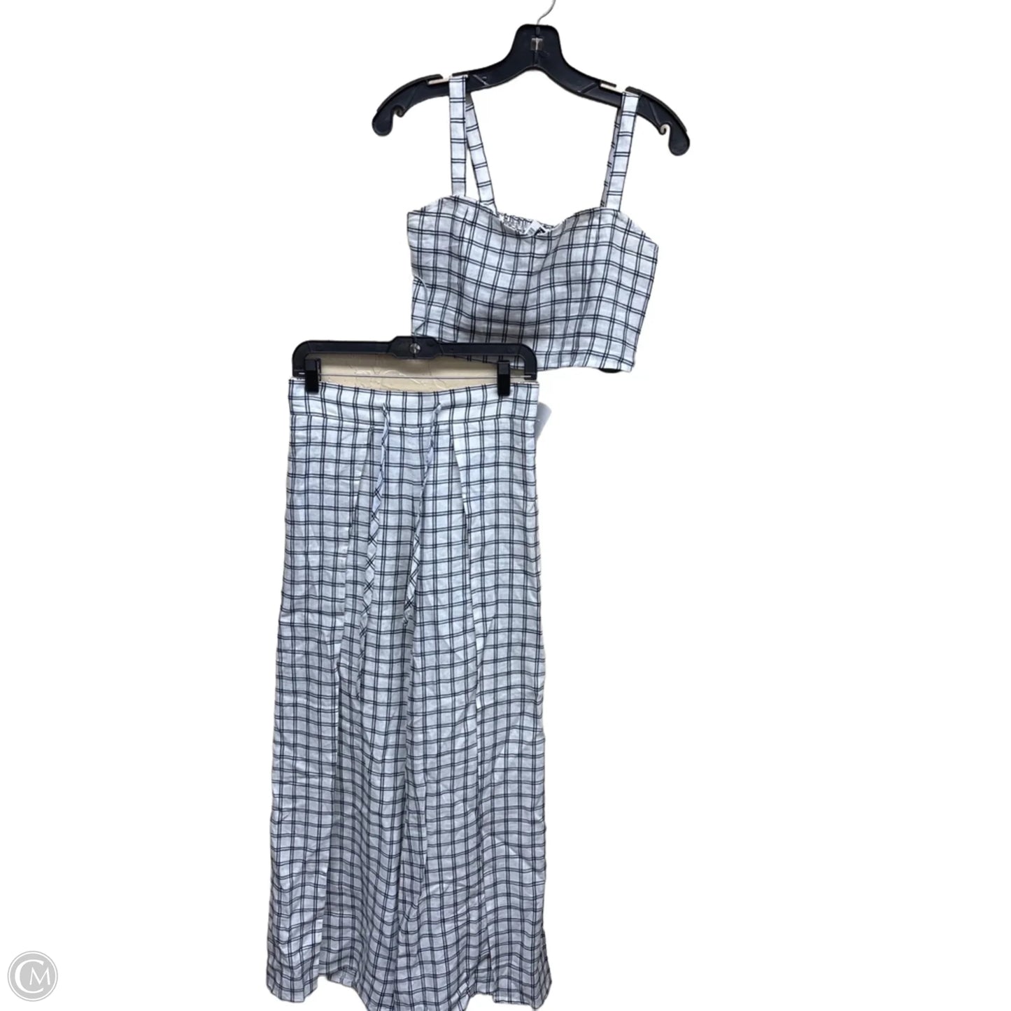 Pants Set 2pc By Divine In Checkered Pattern, Size: 0