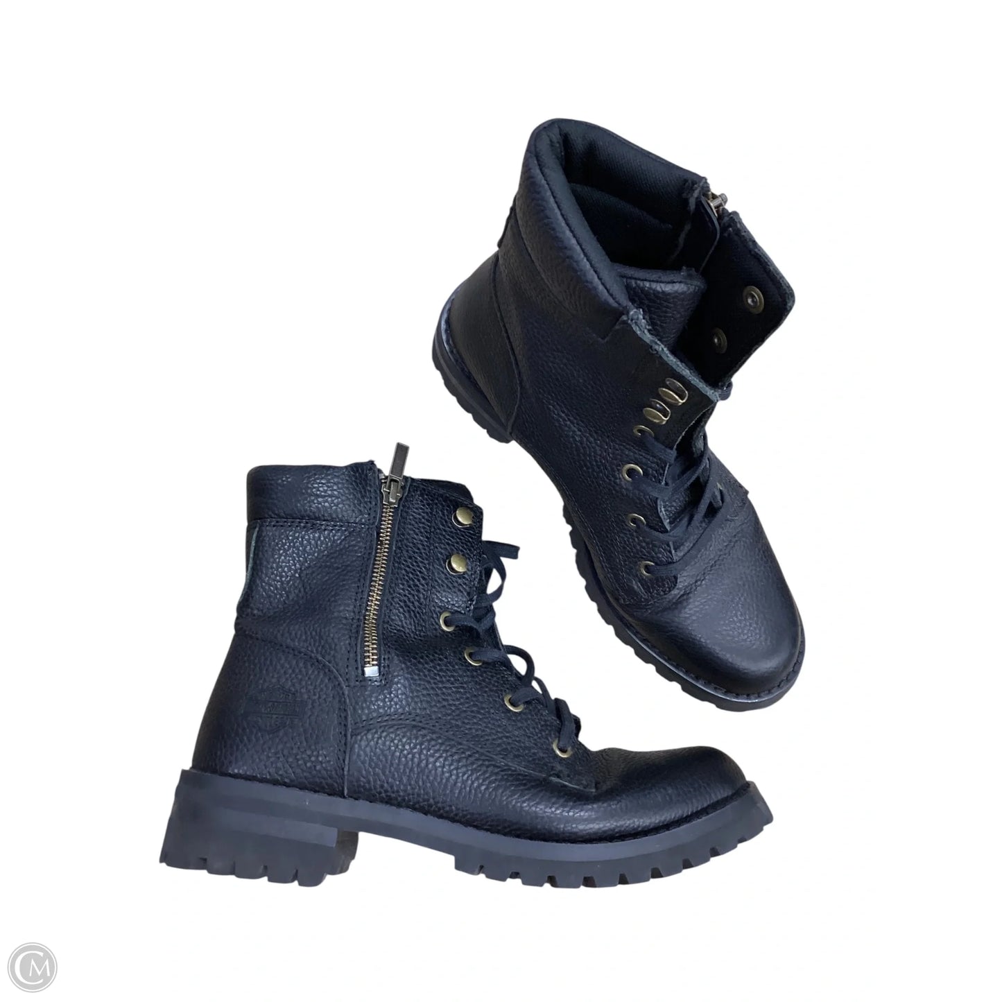 Boots Ankle Flats By Harley Davidson In Black, Size: 9