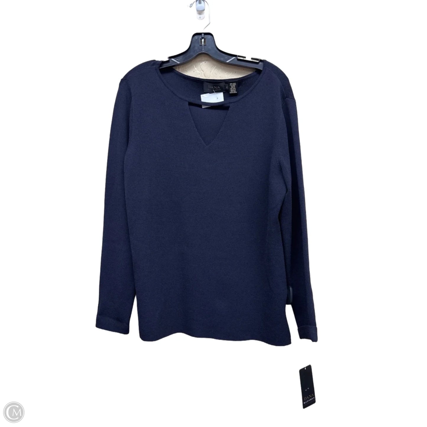 Top Long Sleeve By Dana Buchman In Navy, Size: Xl