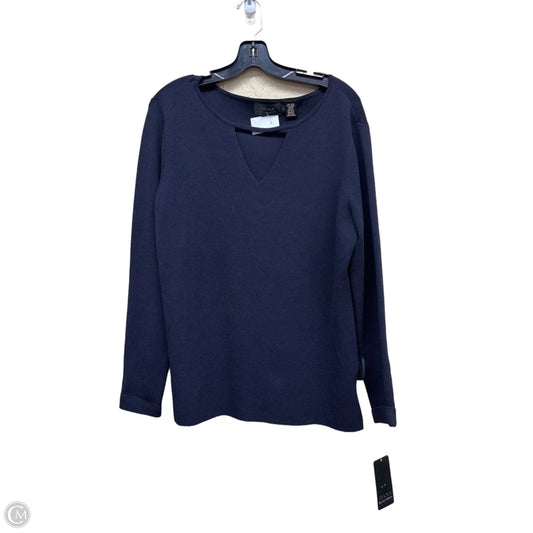 Top Long Sleeve By Dana Buchman In Navy, Size: Xl