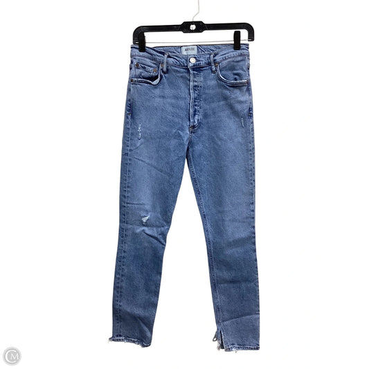 Jeans Straight By Agolde In Blue Denim, Size: 8
