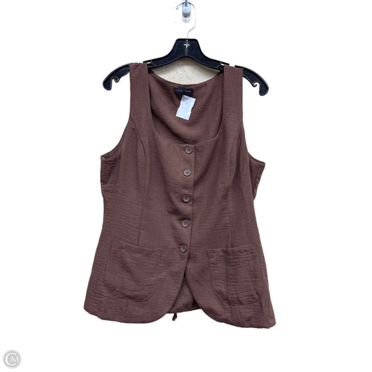 Top Sleeveless By Moa Moa In Brown, Size: Xl