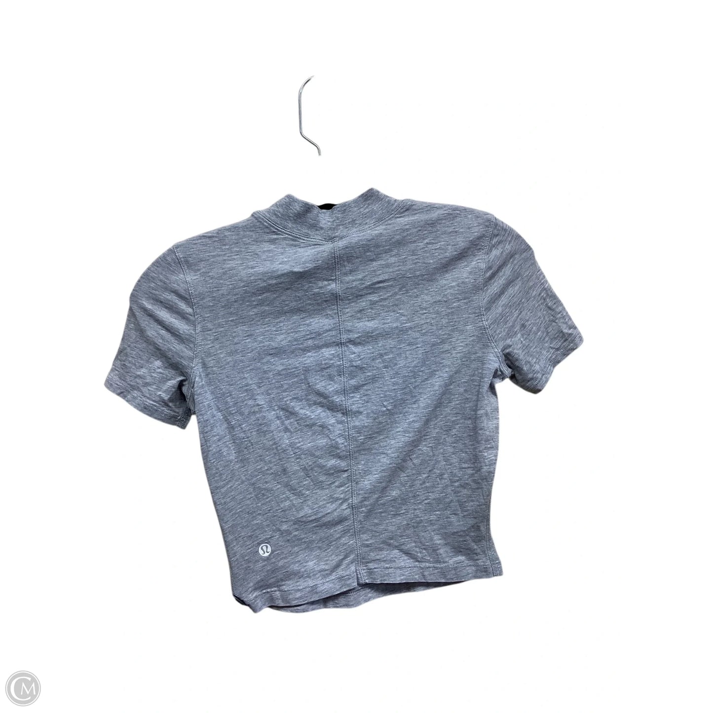 Athletic Top Short Sleeve By Lululemon In Grey, Size: 2