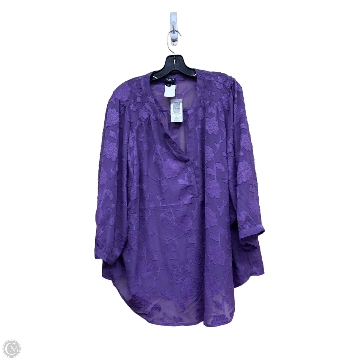 Top Long Sleeve By Torrid In Purple, Size: 3x