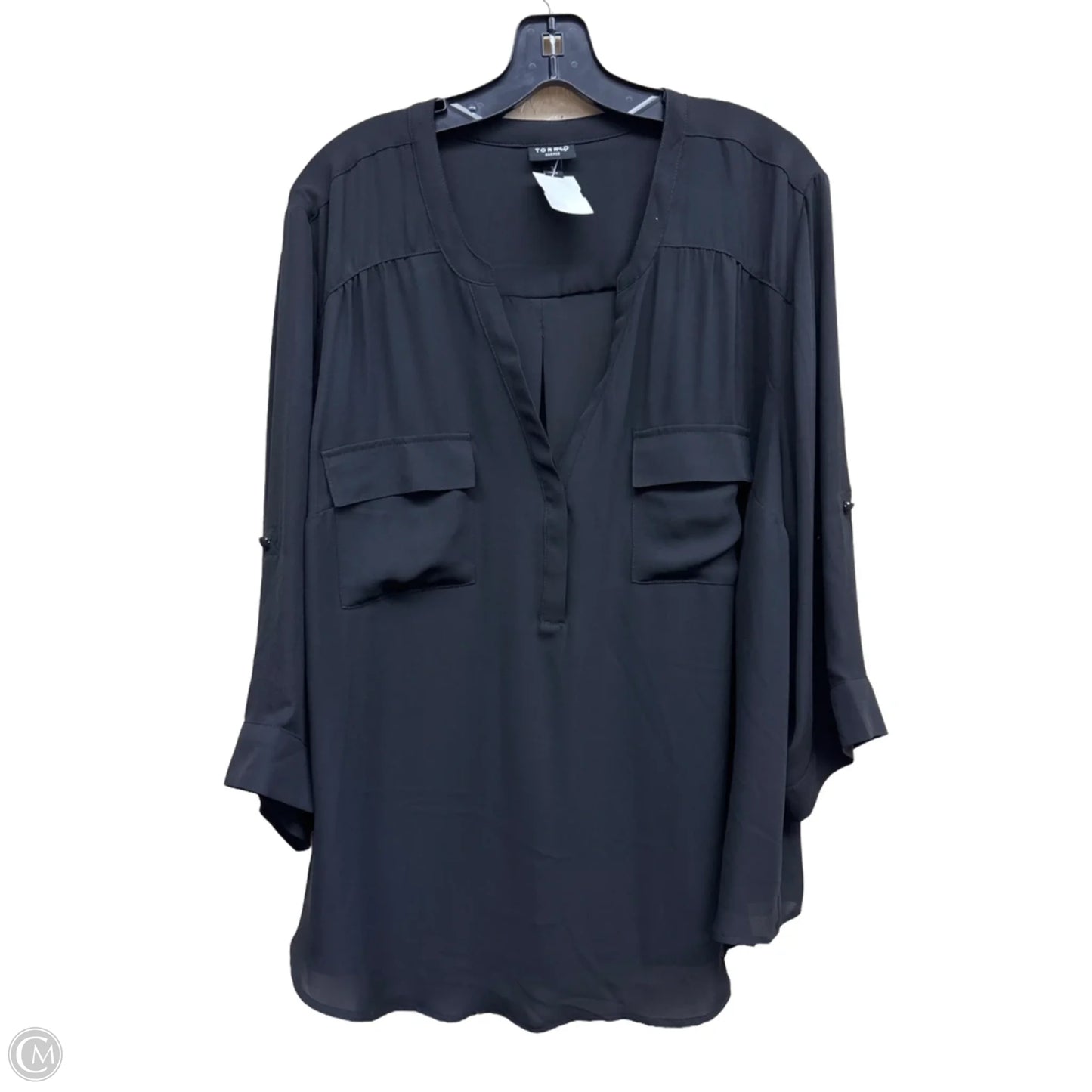 Top 3/4 Sleeve By Torrid In Black, Size: 3x