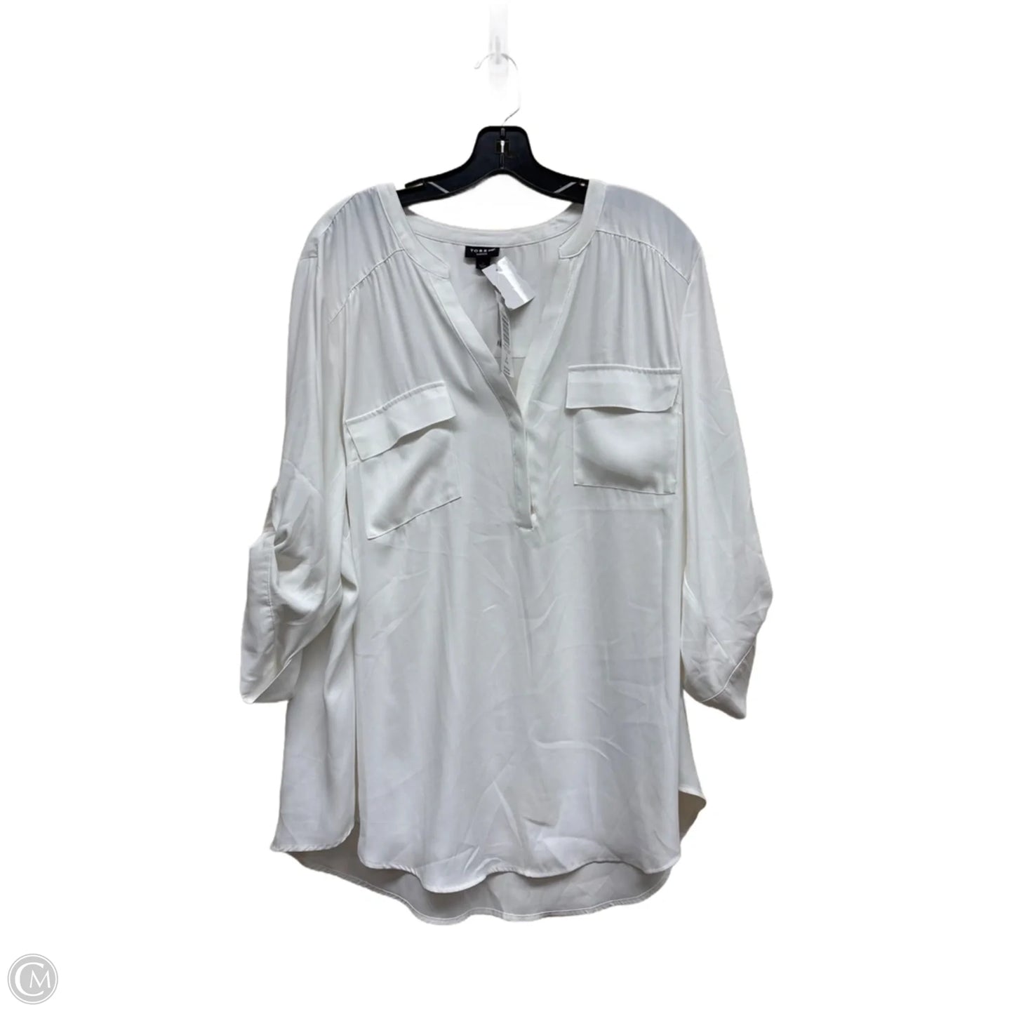 Top 3/4 Sleeve By Torrid In White, Size: 3x