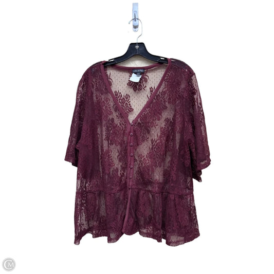 Top Short Sleeve By Lane Bryant In Maroon, Size: 22