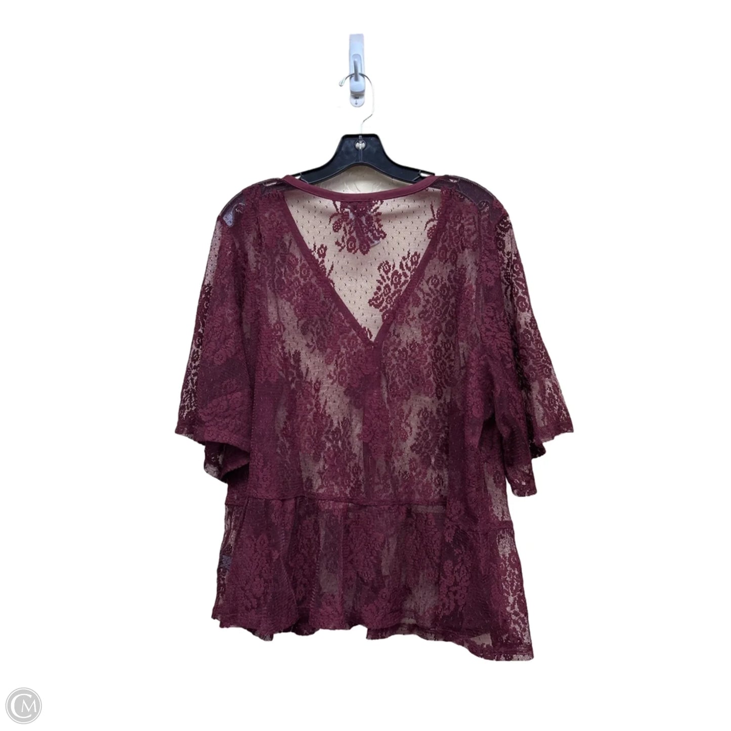 Top Short Sleeve By Lane Bryant In Maroon, Size: 22