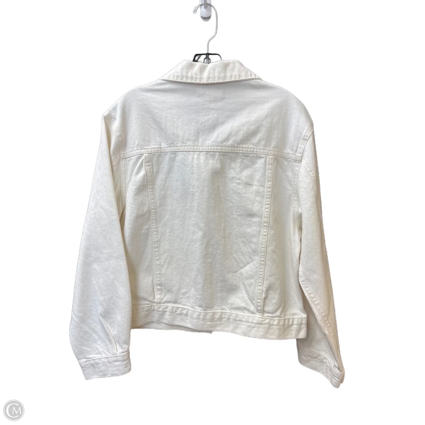 Jacket Denim By Clothes Mentor In White Denim, Size: S