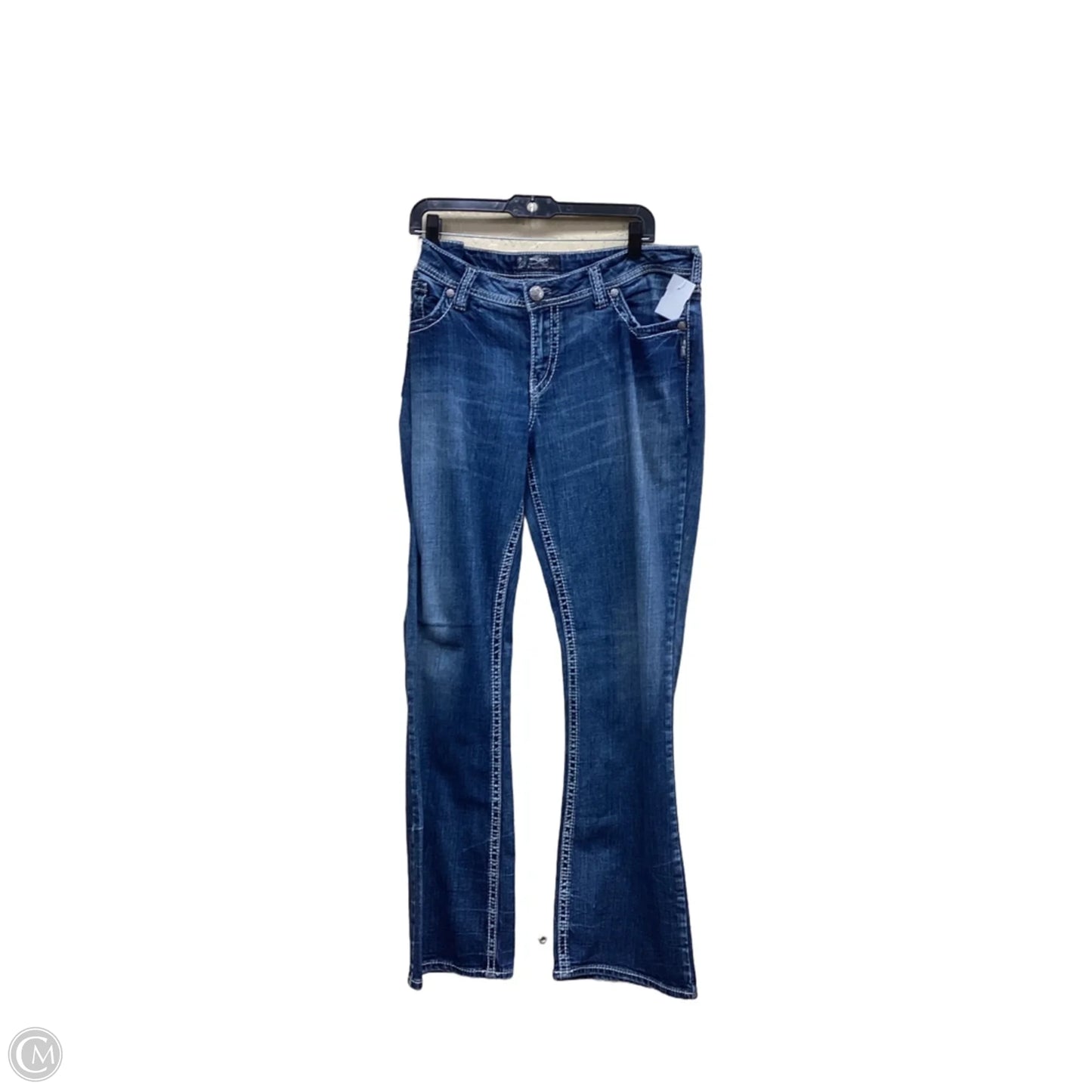 Jeans Boot Cut By Silver In Blue Denim, Size: 16