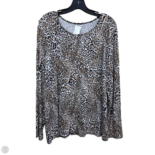 Top Long Sleeve By Chicos In Animal Print, Size: M
