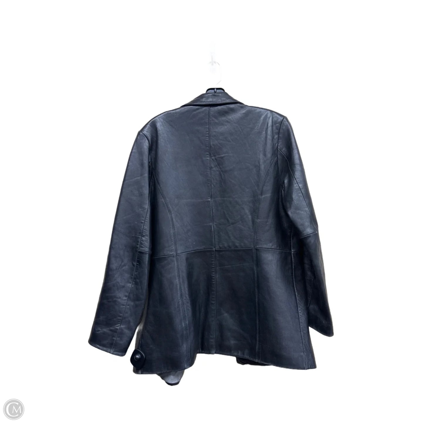 Jacket Leather By Clothes Mentor In Black, Size: L
