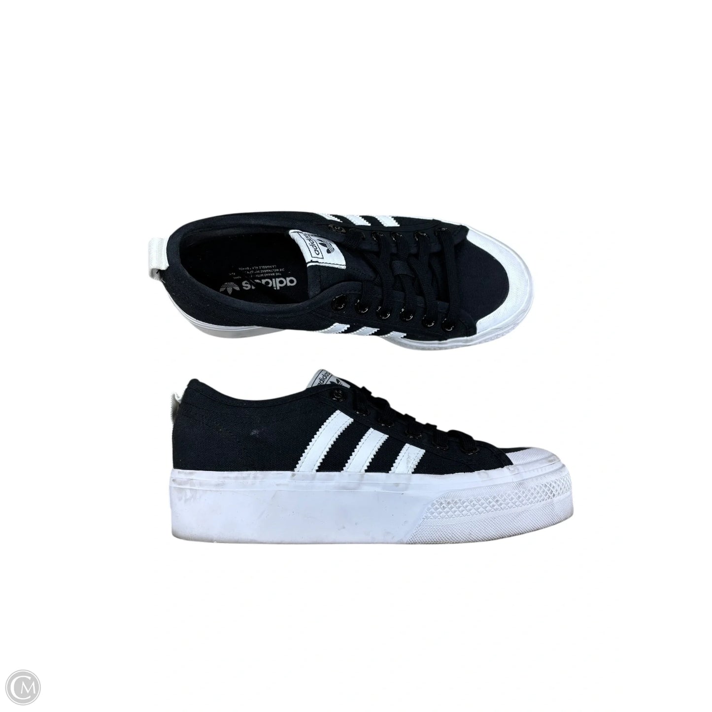 Shoes Sneakers By Adidas In Black & White, Size: 7