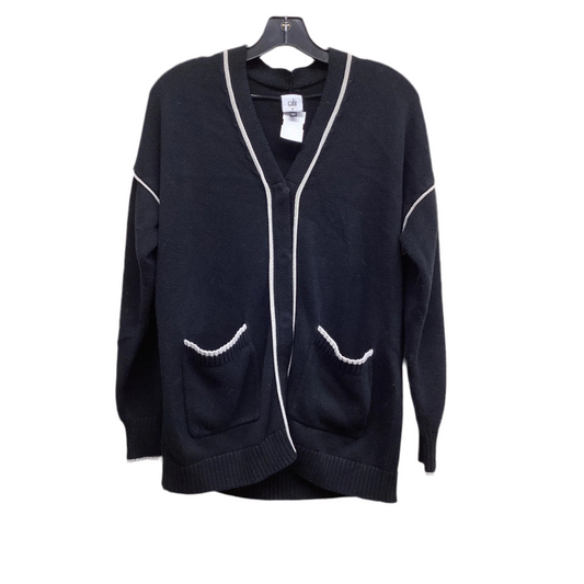 Sweater Cardigan By Cabi In Black & Cream, Size: M