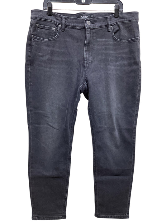Jeans Straight By Lauren By Ralph Lauren In Black Denim, Size: 14